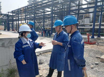 中心技术人员赴“5万吨/年高端化学品制造及配套项目(一期工程)”现场开展消防验收前期技术服务